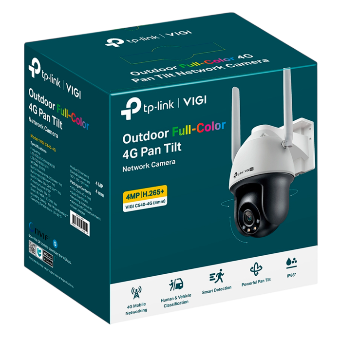 TP-Link VIGI C540-4G (4мм) / 4MP ColorPro Уличная поворотно-наклонная IP-камера с поддержкой 4G