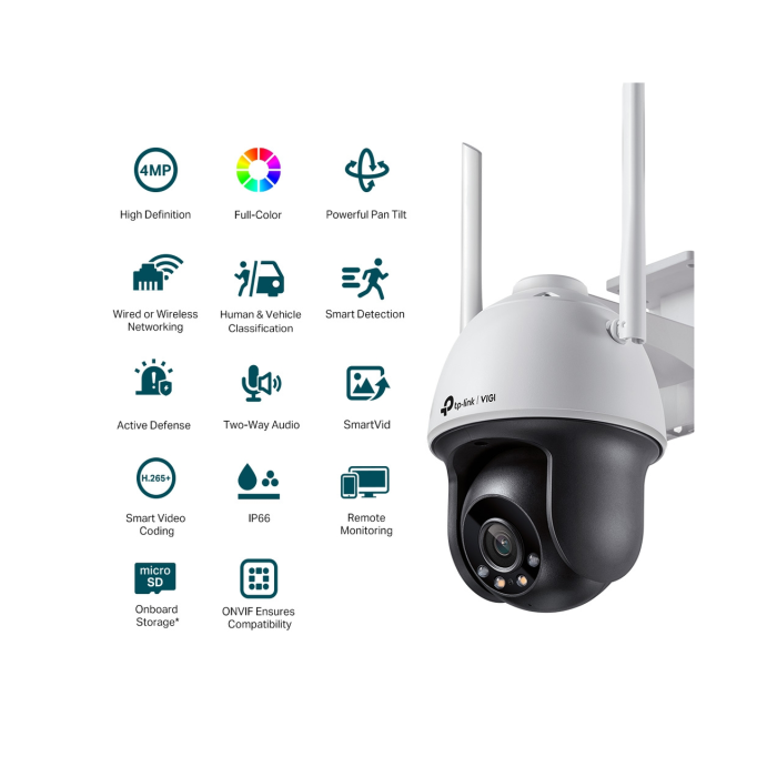TP-Link VIGI C540-W (4мм) / 4MP Full-Color Уличная поворотно-наклонная IP-камера с Wi-Fi