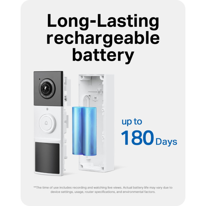 TP-Link Tapo D210 / Умный дверной звонок с камерой 2K 3MP и аккумулятором