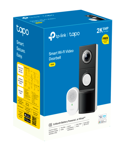 TP-Link Tapo D235 / Умный дверной звонок с камерой 2K 5MP и аккумулятором