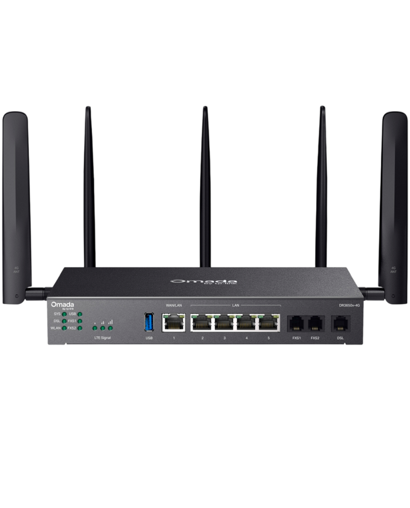 TP-Link Omada DR3650v-4G / AX3000 гигабитный настольный ADSL/VDSL шлюз WiFI 6 с 4G+ LTE