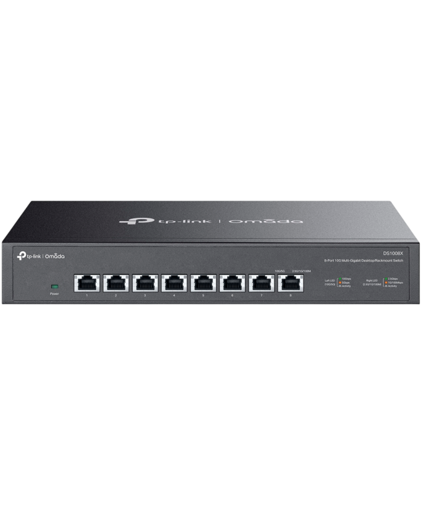 TP-Link Omada DS1008X / 8-портовый 10G неуправляемый коммутатор для рабочего стола/стойки