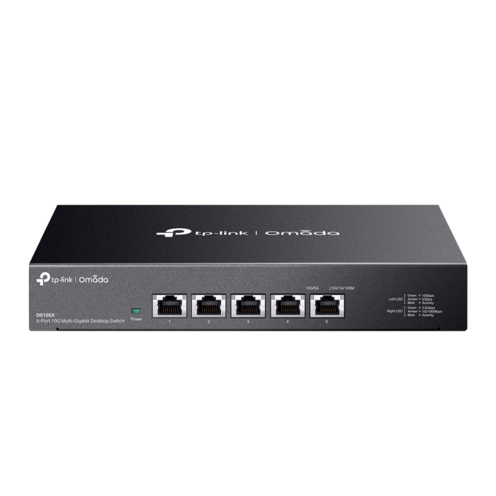 9 TP-Link Omada DS105X / 5-портовый 10G неуправляемый настольный коммутатор