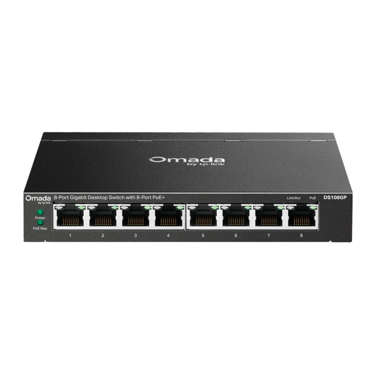 TP-Link Omada DS108GP / 8-портовый гигабитный неуправляемый рабочий коммутатор с 8-портовым PoE+