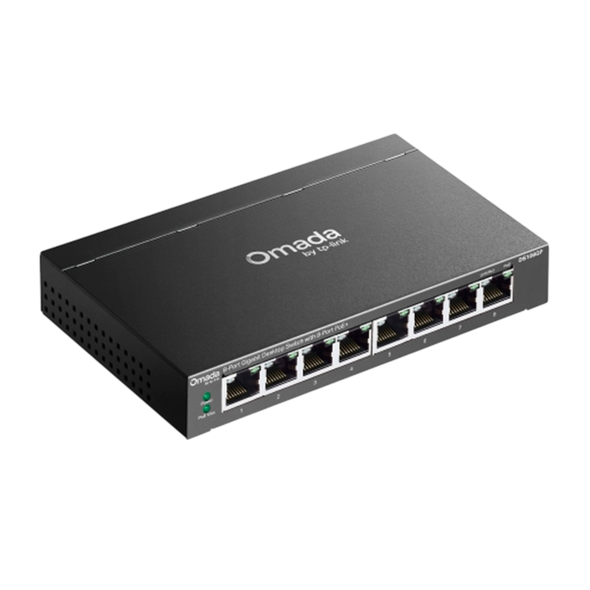 TP-Link Omada DS108GP / 8-портовый гигабитный неуправляемый рабочий коммутатор с 8-портовым PoE+