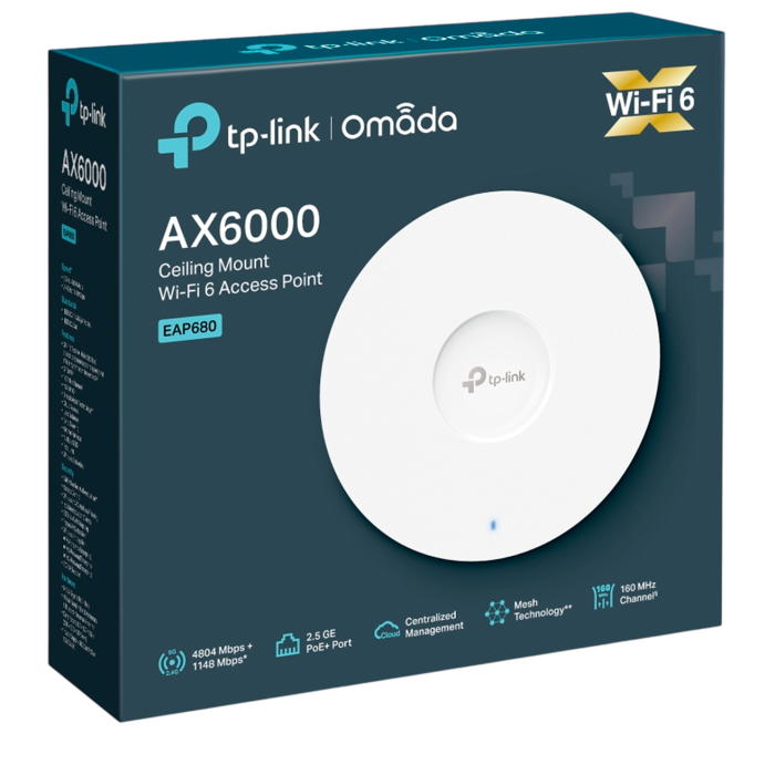 TP-Link Omada EAP680 / AX6000 Беспроводная мультигигабитная потолочная точка доступа Wi-Fi 6