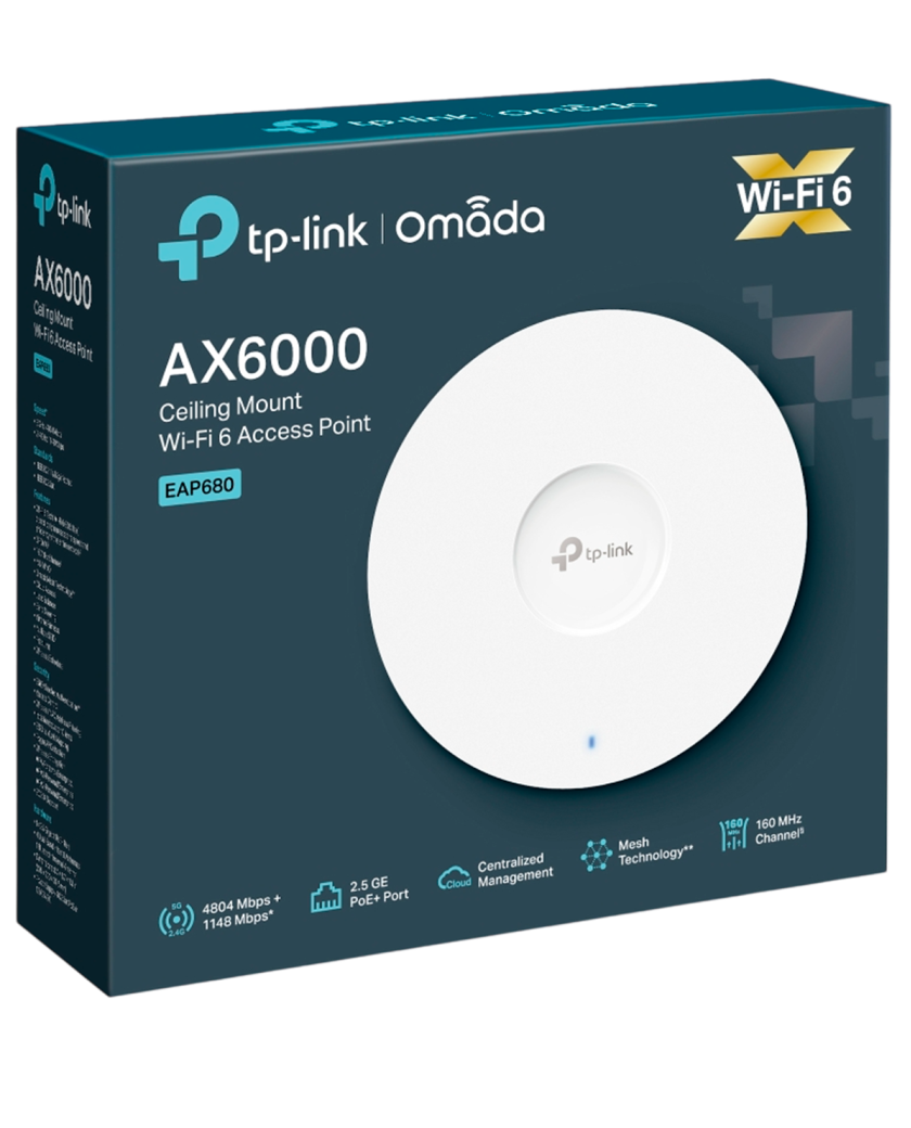 TP-Link Omada EAP680 / AX6000 Беспроводная мультигигабитная потолочная точка доступа Wi-Fi 6