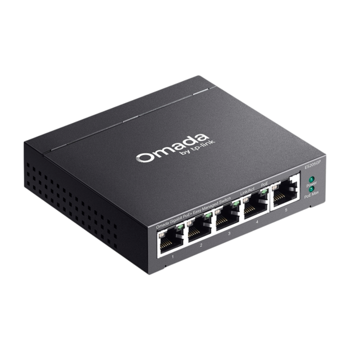 TP-Link Omada ES205GP / Коммутатор 5-портовый гигабитный Easy Managed с 4 портами PoE+