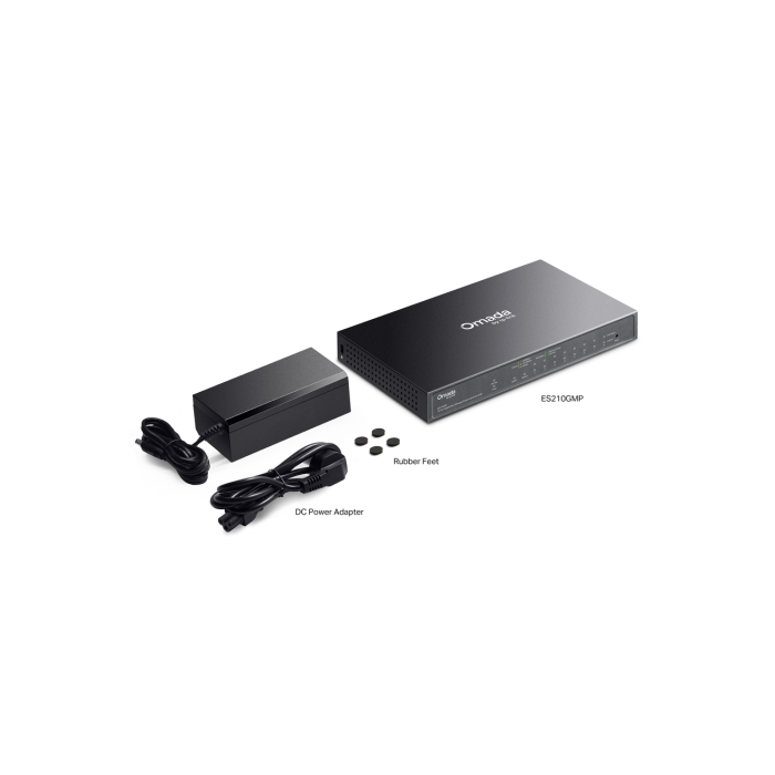 TP-Link Omada ES210GMP / Коммутатор 10-портовый гигабитный Easy Managed с 8 портами PoE+
