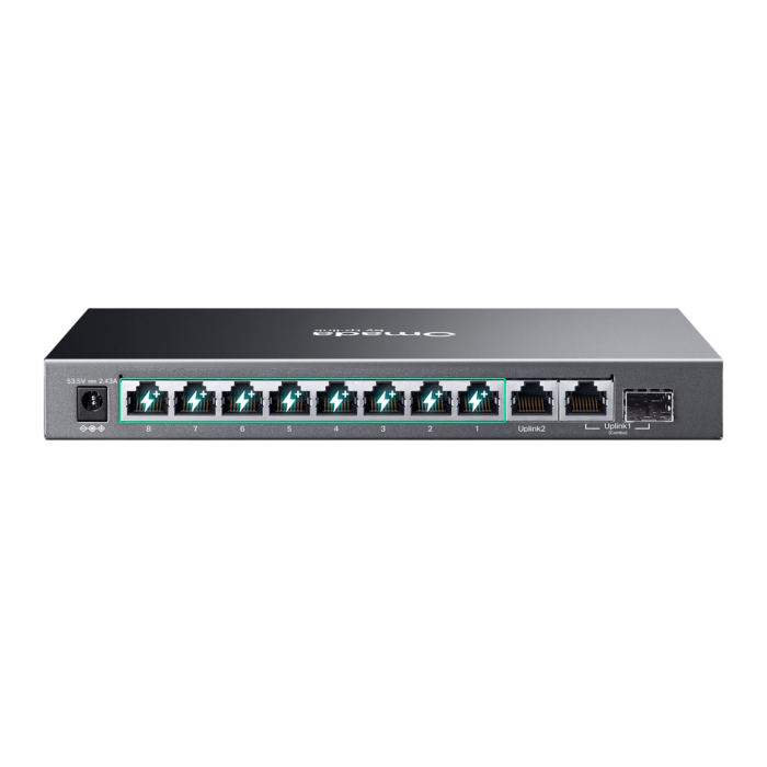 TP-Link Omada ES210GMP / Коммутатор 10-портовый гигабитный Easy Managed с 8 портами PoE+