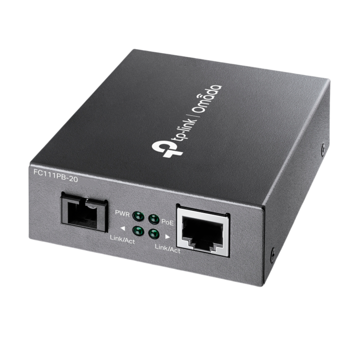 TP-Link Omada FC111PB-20 / Медиаконвертер WDM 10/100 Мбит/с с 1-портовым PoE