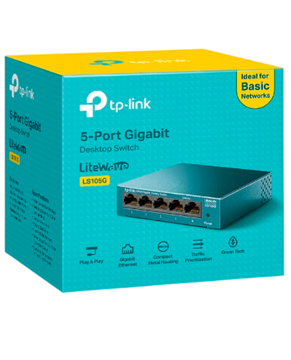 TP-Link LS105G / Коммутатор неуправляемыйс 5 портами 10/100/1000 Мбит/с