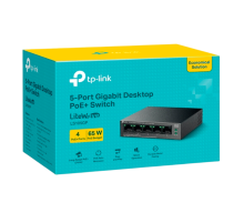 TP-Link LS105GP / Коммутатор неуправляемый гигабитный 5-портовый PoE (4 порта PoE+ и 1 порт без PoE)