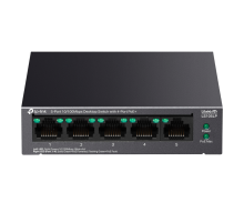TP-Link LS105LP / Коммутатор неуправляемый 5-портовый PoE (4 порта PoE+ 10/100 Мбит/с, 1 порт 10/100 Мбит/с без РоЕ)