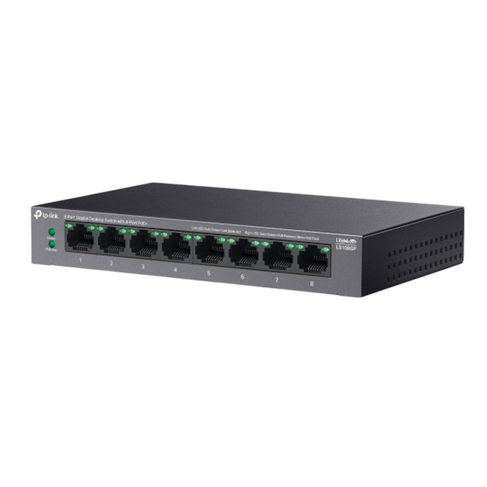 TP-Link LS108GP / Коммутатор неуправляемый гигабитный 8-портовый PoE (8 портов PoE+)