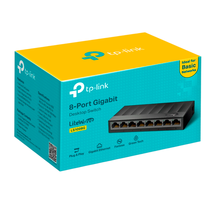 TP-Link LS1008G / Коммутатор неуправляемый  с 8 гигабитными портами