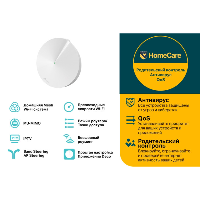 TP-Link Deco M5 (1-pack) / AC1300 Mesh-система Wi-Fi 5
