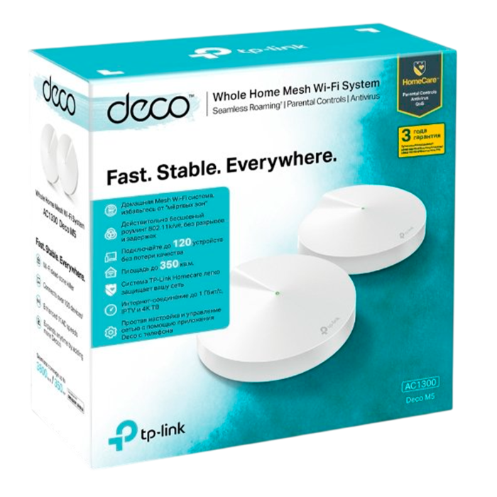 TP-Link Deco M5 (2-Pack) / AC1300 Mesh-система Wi-Fi 5