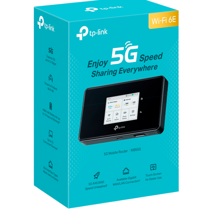TP-Link M8550 / AXE3600 Беспроводной мобильный маршрутизатор 5G