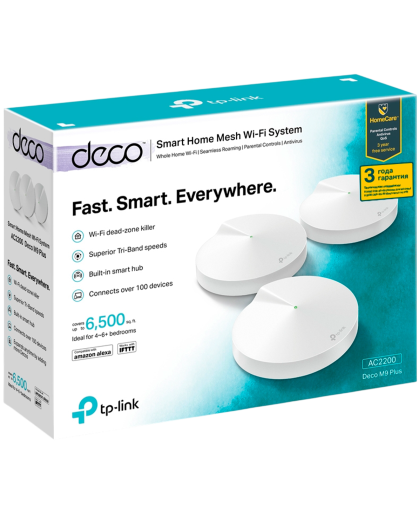 TP-Link Deco M9 Plus (3-Pack) / AC2200 Mesh-система Wi-Fi 5 с поддержкой IoT