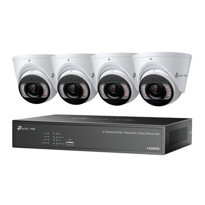 TP-Link VIGI NK4P-T4425-2T / Комплект 4MP Full-Color турельная IPC & 4 канальный PoE+ NVR