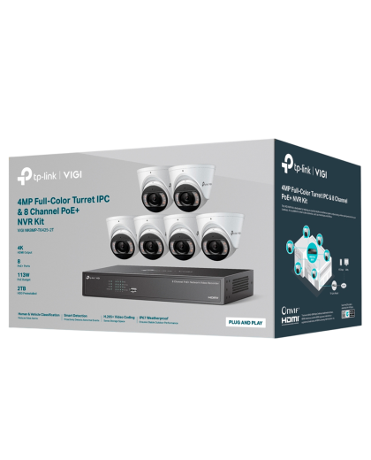 TP-Link VIGI NK8MP-T6425-2T / Комплект 4MP Full-Color турельная IPC & 8 канальный PoE+ NVR