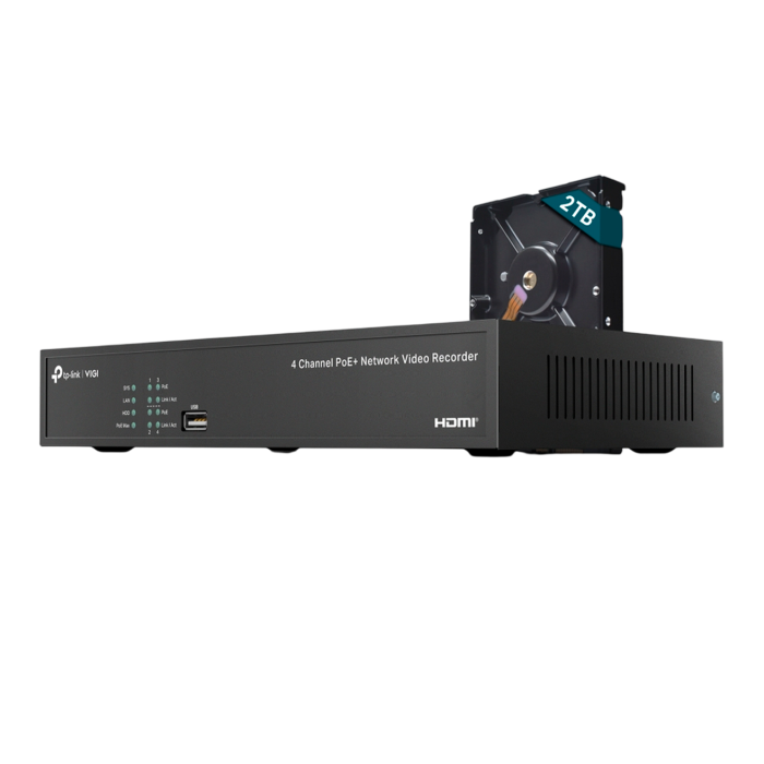 TP-Link VIGI NVR1004H-4P-2TB / 4-канальный сетевой видеорегистратор с поддержкой PoE+