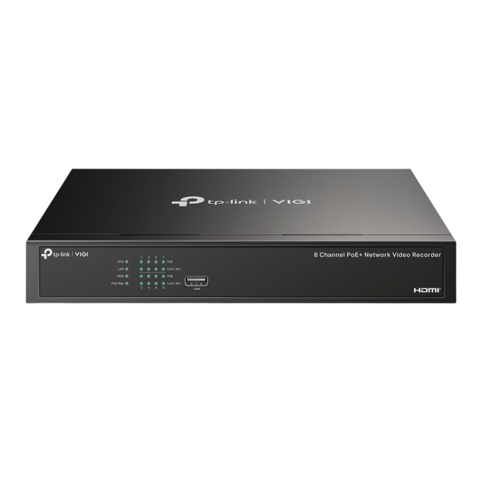 TP-Link VIGI NVR1008H-8MP / 8-канальный сетевой видеорегистратор с поддержкой PoE+