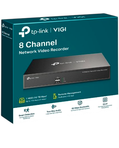 TP-Link VIGI NVR1008H-8P / 8-канальный сетевой видеорегистратор с поддержкой PoE+