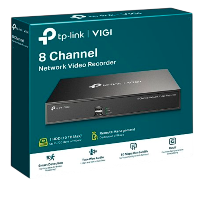 TP-Link VIGI NVR1008H-8P / 8-канальный сетевой видеорегистратор с поддержкой PoE+