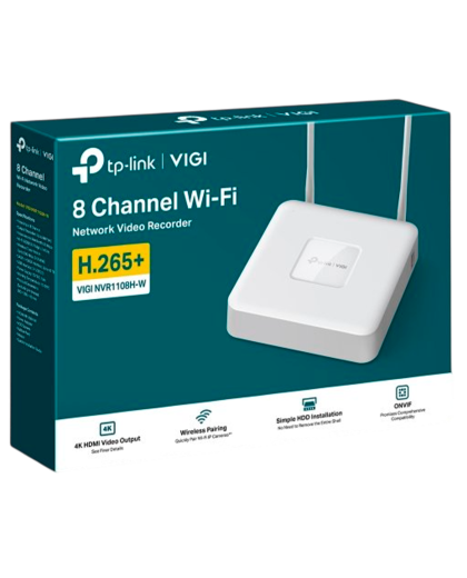 TP-Link VIGI NVR1108H-W / 8-канальный сетевой видеорегистратор с поддержкой PoE+ и Wi-Fi