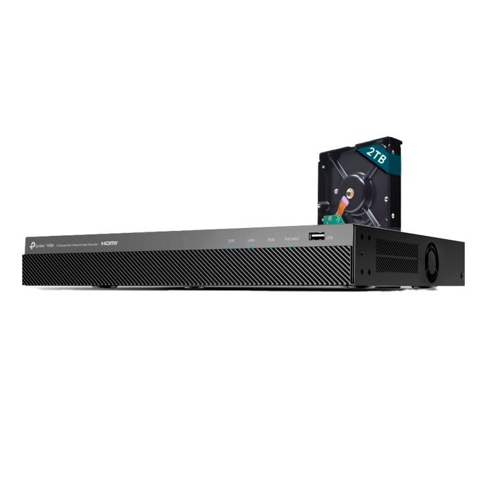 TP-Link VIGI NVR2008H-8MP-2TB / 8-канальный сетевой видеорегистратор с поддержкой PoE+