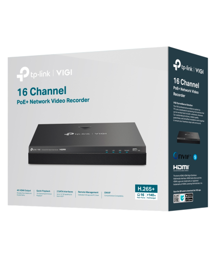 TP-Link VIGI NVR2016H-16MP / 16-канальный сетевой видеорегистратор с поддержкой PoE+