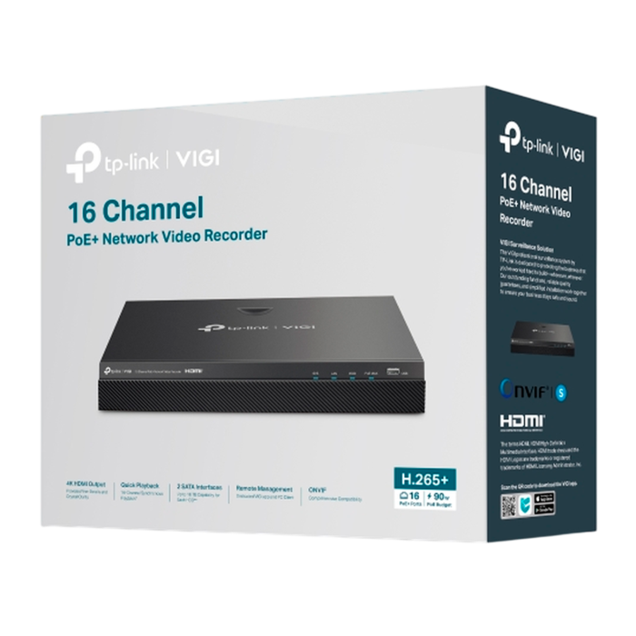 TP-Link VIGI NVR2016H-16P / 16-канальный сетевой видеорегистратор с поддержкой PoE+
