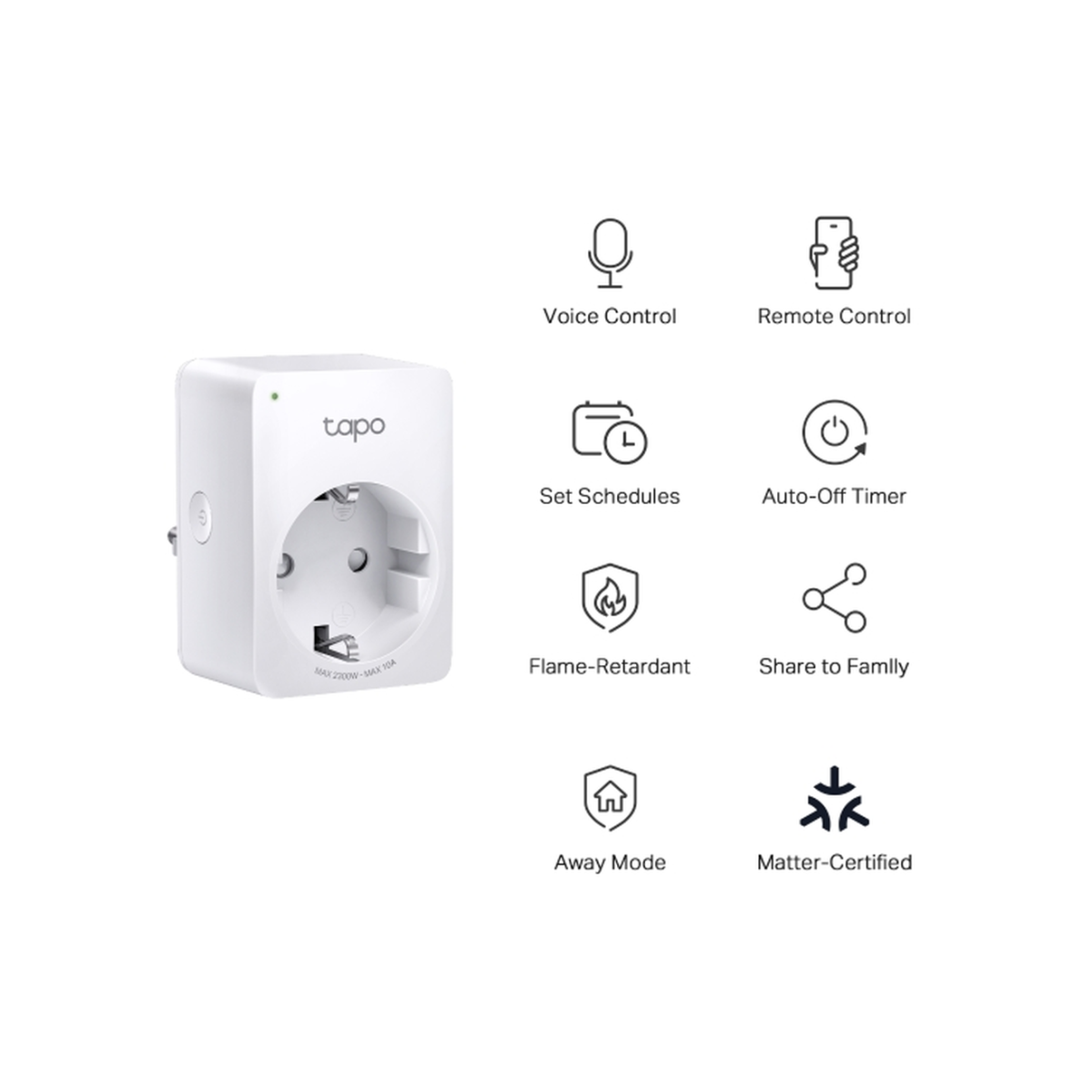 TP-Link Tapo P100MA / Умная мини Wi-Fi розетка с мониторингом энергопотребления