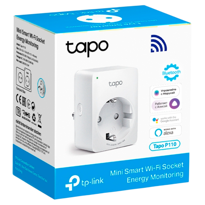 TP-Link Tapo P110 / Умная мини Wi-Fi розетка с мониторингом энергопотребления