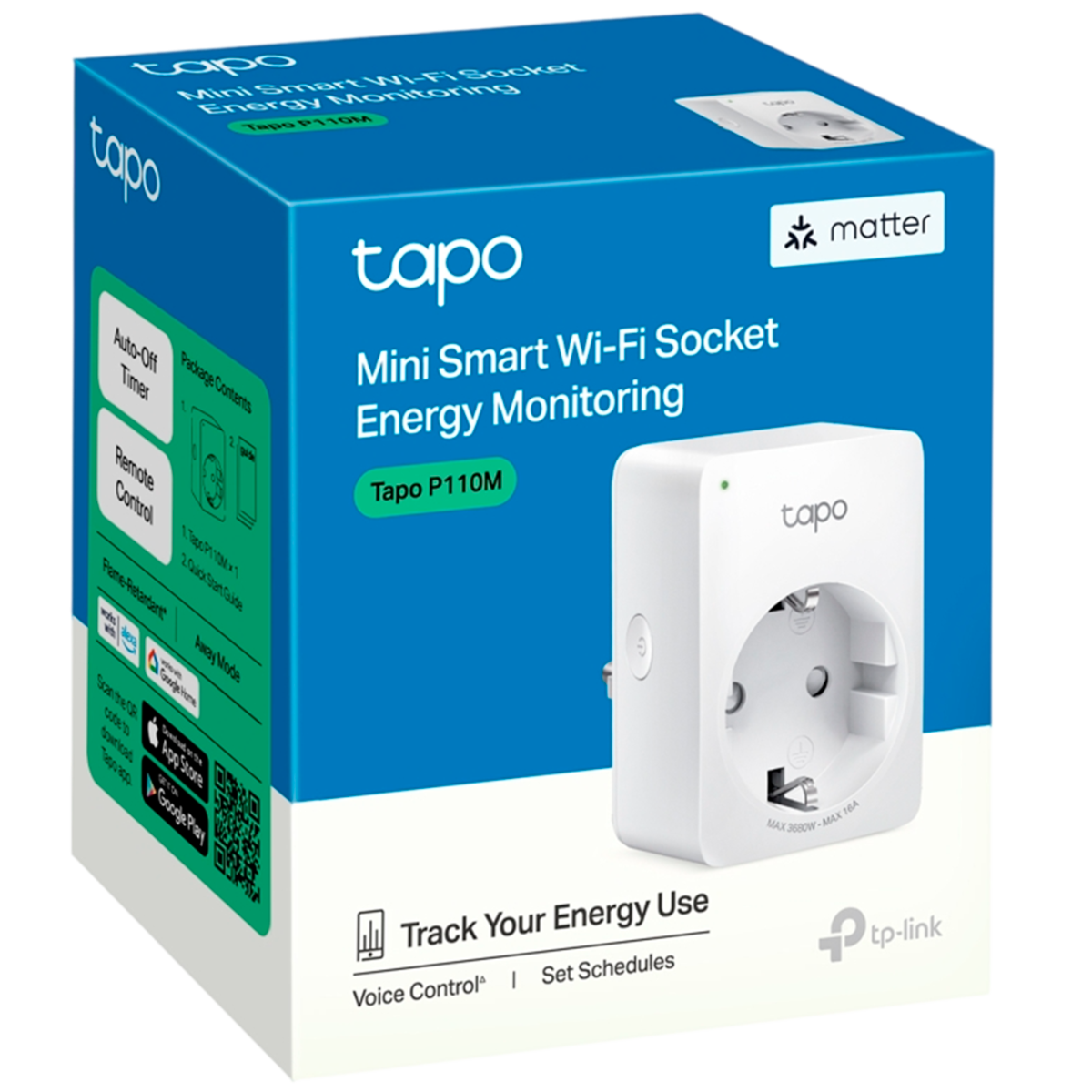 TP-Link Tapo P110M / Умная мини Wi-Fi розетка с мониторингом энергопотребления
