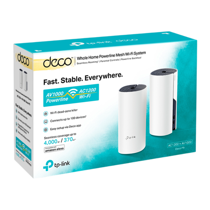 TP-Link Deco P9 (2-pack) / AC1200 + AV1000 Гибридная Mesh-система