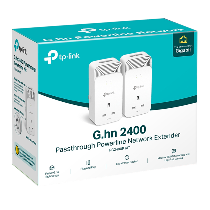 TP-Link PG2400P KIT / G.hn2400 Комплект гигабитных Powerline-адаптеров со встроенной розеткой