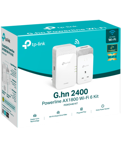 TP-Link PGW2440 KIT / G.hn2400 Комплект гигабитных Powerline-адаптеров с AX1800 Wi-Fi 6