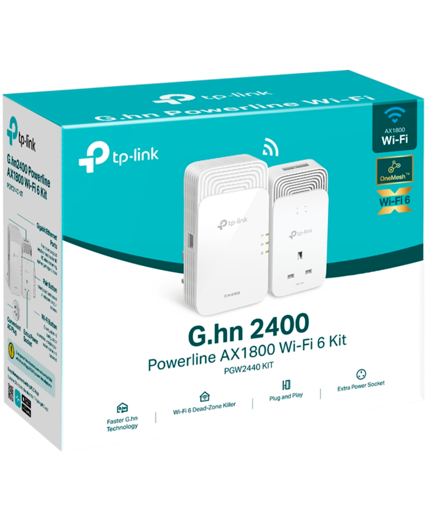 TP-Link PGW2440 KIT / G.hn2400 Комплект гигабитных Powerline-адаптеров с AX1800 Wi-Fi 6