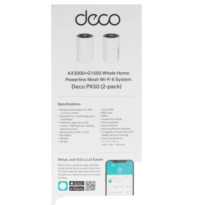 TP-Link Deco PX50 (2-pack) / AX3000 Mesh-Комплект Wi-Fi 6 