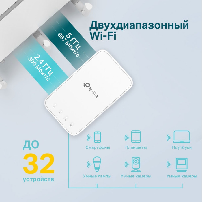 TP-Link RE300 / AC1200 Двухдиапазонный усилитель сигнала Wi-Fi 5 с поддержкой Mesh