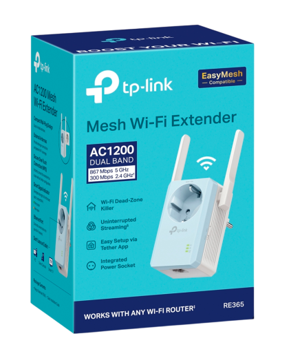 TP-Link RE365 / AC1200 Двухдиапазонный усилитель сигнала Wi-Fi 5 со встроенной розеткой