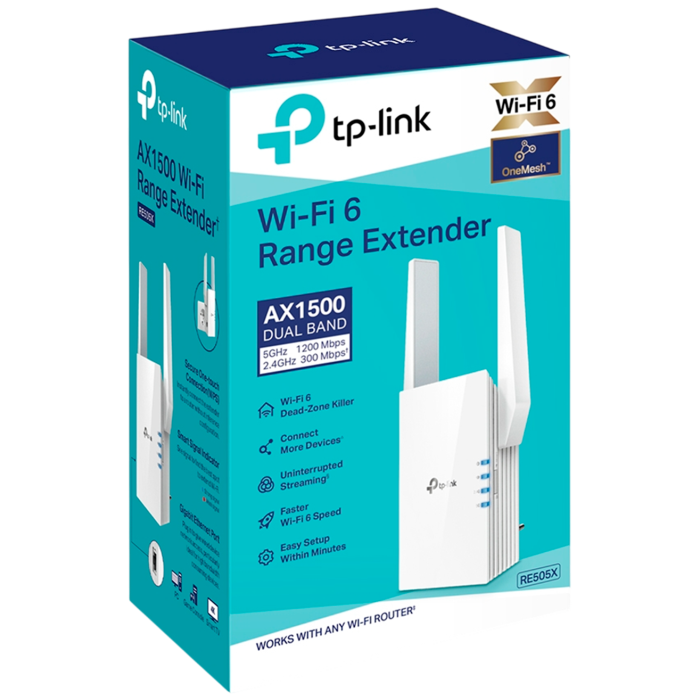 TP-Link RE505X / AX1500 Двухдиапазонный усилитель сигнала Wi-Fi 6 с поддержкой Mesh