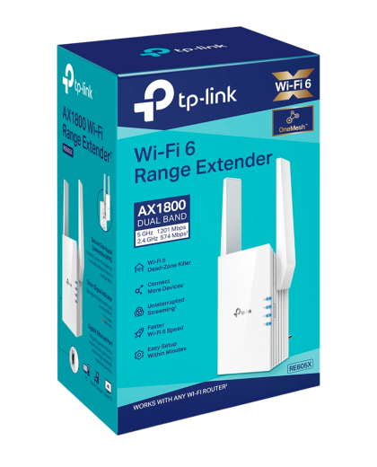 TP-Link RE605X / AX1800 Двухдиапазонный усилитель сигнала Wi-Fi 6 с поддержкой Mesh