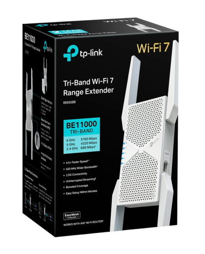 TP-Link RE655BE / BE11000 Трехдиапазонный усилитель сигнала Wi-Fi 7 с поддержкой Mesh