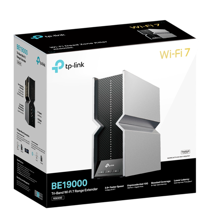 TP-Link RE800BE / BE19000 Трехдиапазонный усилитель сигнала Wi-Fi 7 с поддержкой Mesh