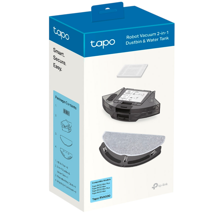TP-Link Tapo RVA500 / Робот-пылесос Tapo 2-в-1: пылесборник и резервуар для воды