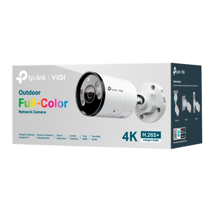 TP-Link VIGI InSight S385 (2.8мм) / 8MP Outdoor Full-Color цилиндрическая IP-камера